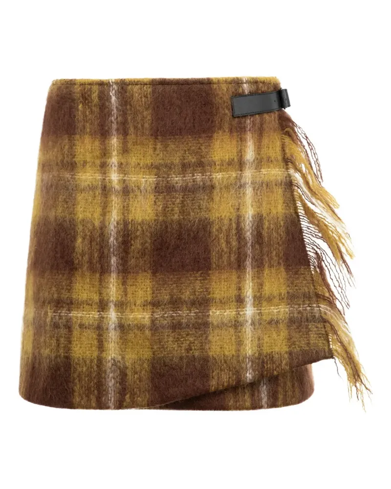 Loewe plaid fringed mini skirt - Braun Braun