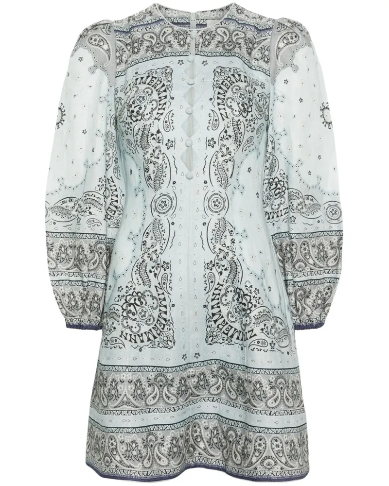 Zimmermann Minikleid mit Bandana-Print - Blau Blau