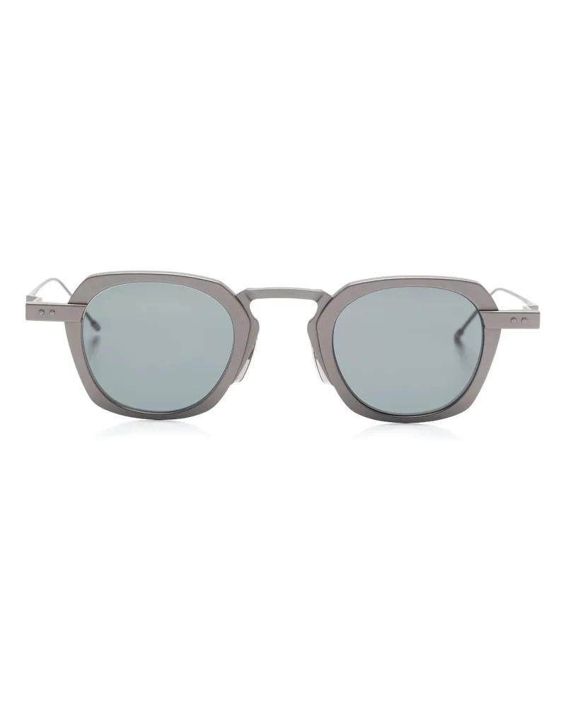 Thom Browne Sonnenbrille mit eckigem Gestell - Grau Grau