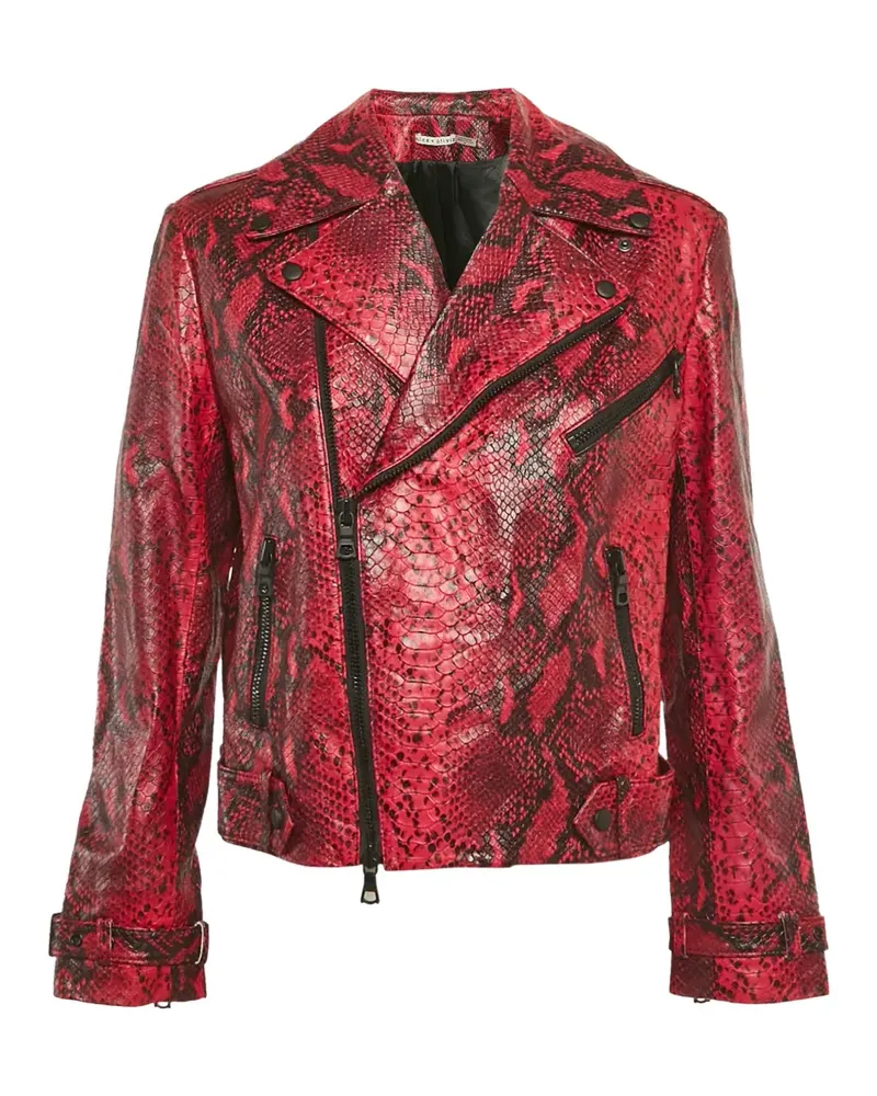 Alice + Olivia animal-print biker jacket - Rosa Rosa