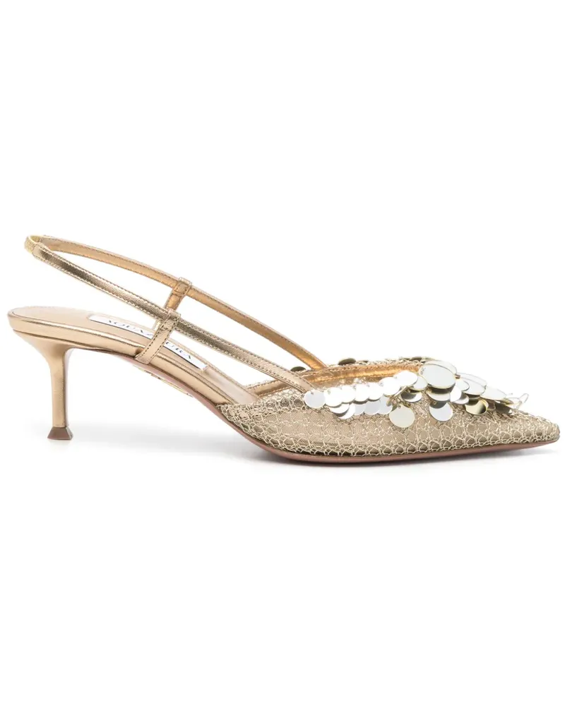 Aquazzura Can Can Slingback-Pumps 50mm - Gold Gold