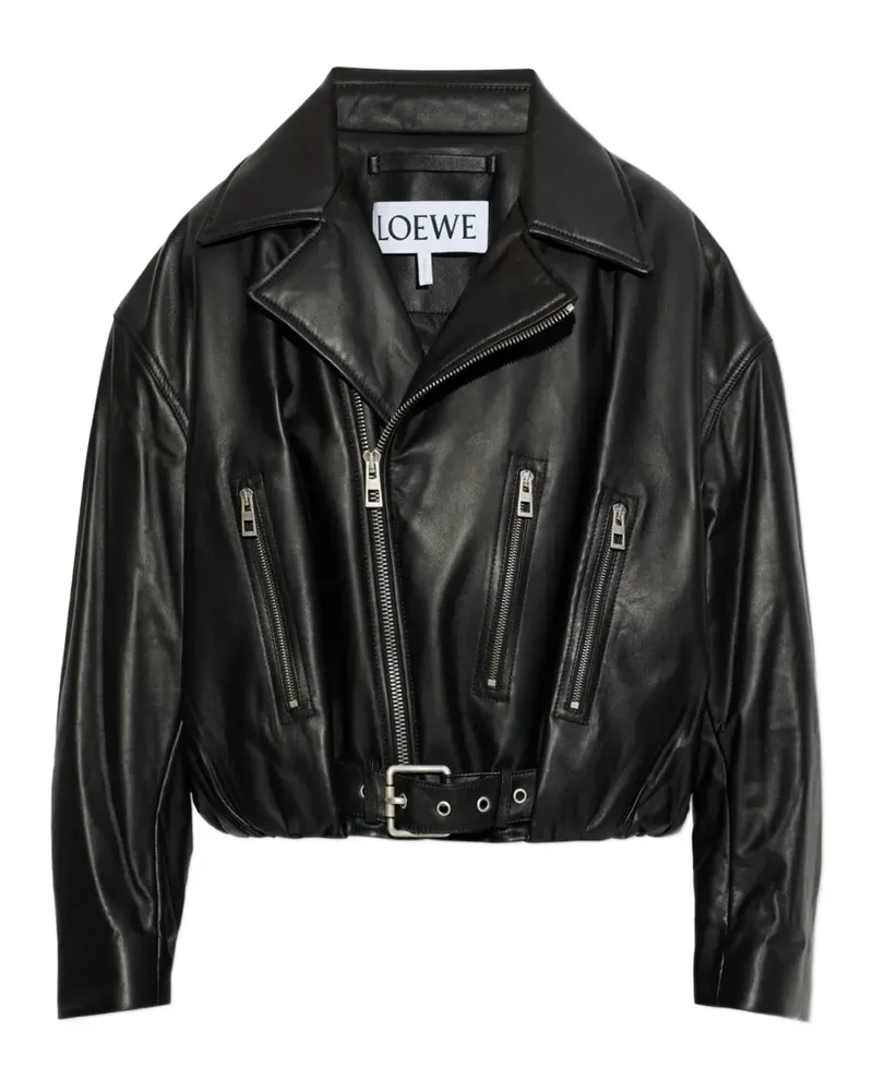 Loewe zip-detail belted jacket - Schwarz Schwarz