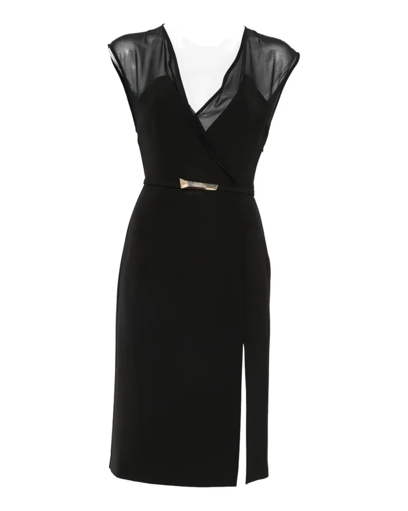 Simona Corsellini sheer-panel belted mini dress - Schwarz Schwarz