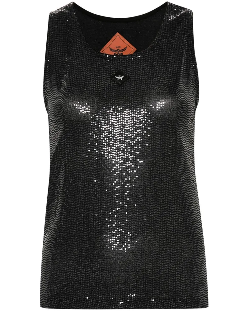 MCM Trägershirt mit Logo-Patch - Schwarz Schwarz