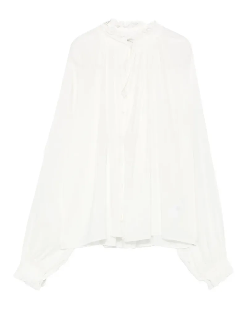 PT TORINO Claudia ruffled tie-neck blouse - Weiß Weiß