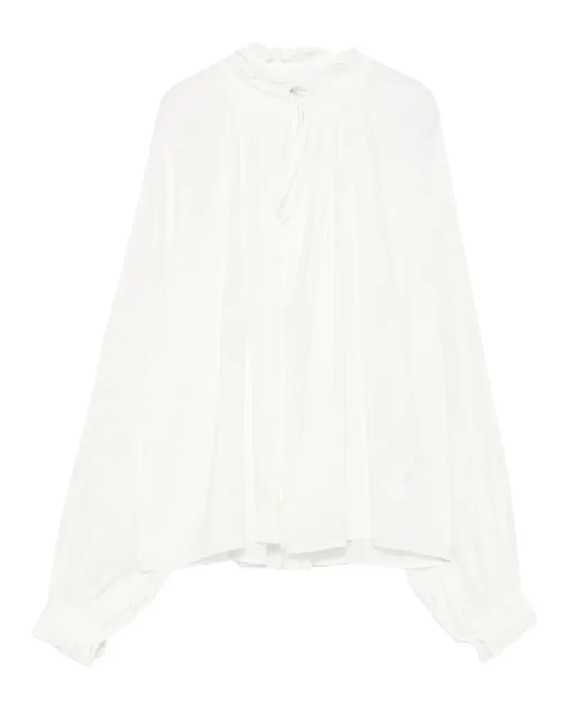 PT TORINO Claudia ruffled tie-neck blouse - Weiß Weiß