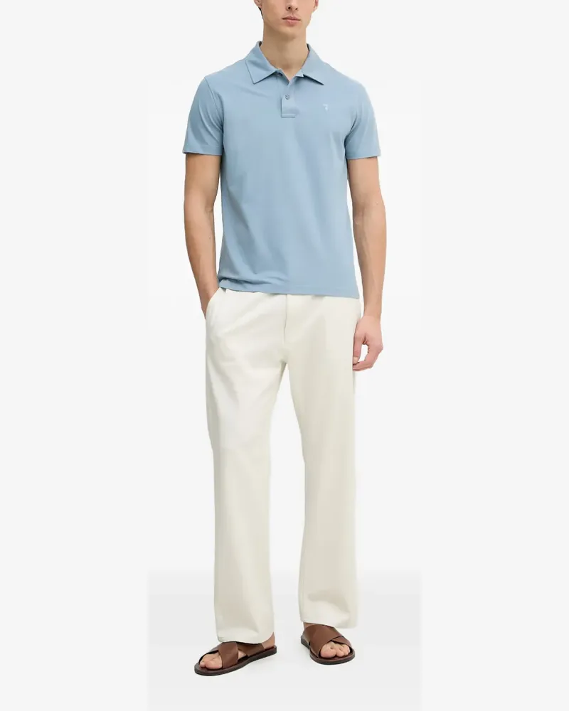 Trussardi logo-embroidered short-sleeve polo shirt - Blau Blau
