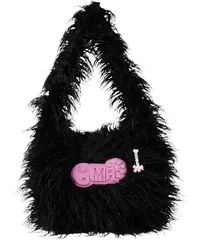 Martine Rose Tote Bag aus Faux Fur mit Anhängerdetail Schwarz