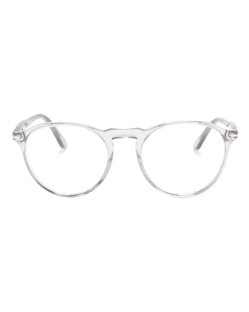Persol Transparente Brille mit rundem Gestell - Grau Grau