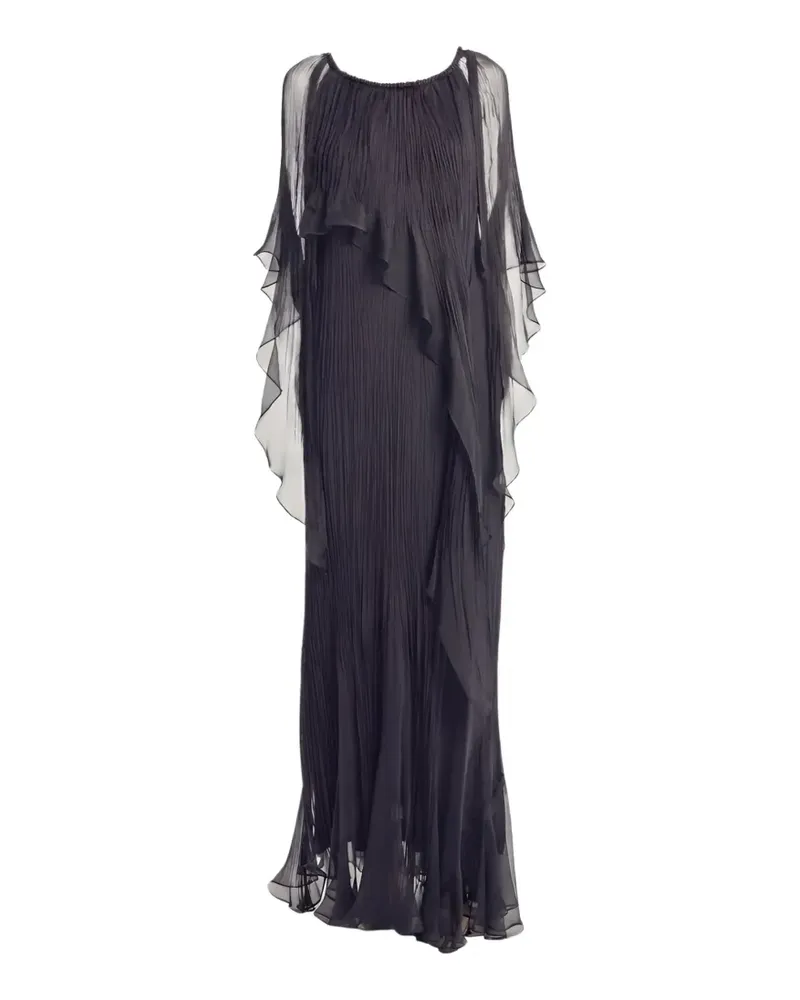 Irina Schrotter Cherise plissé ruffled maxi dress - Schwarz Schwarz