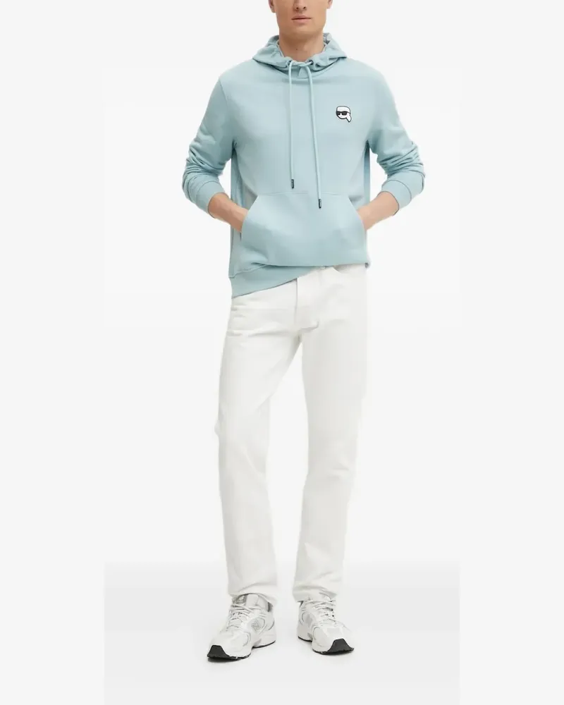 Karl Lagerfeld Ikon Hoodie mit Logo-Patch - Blau Blau