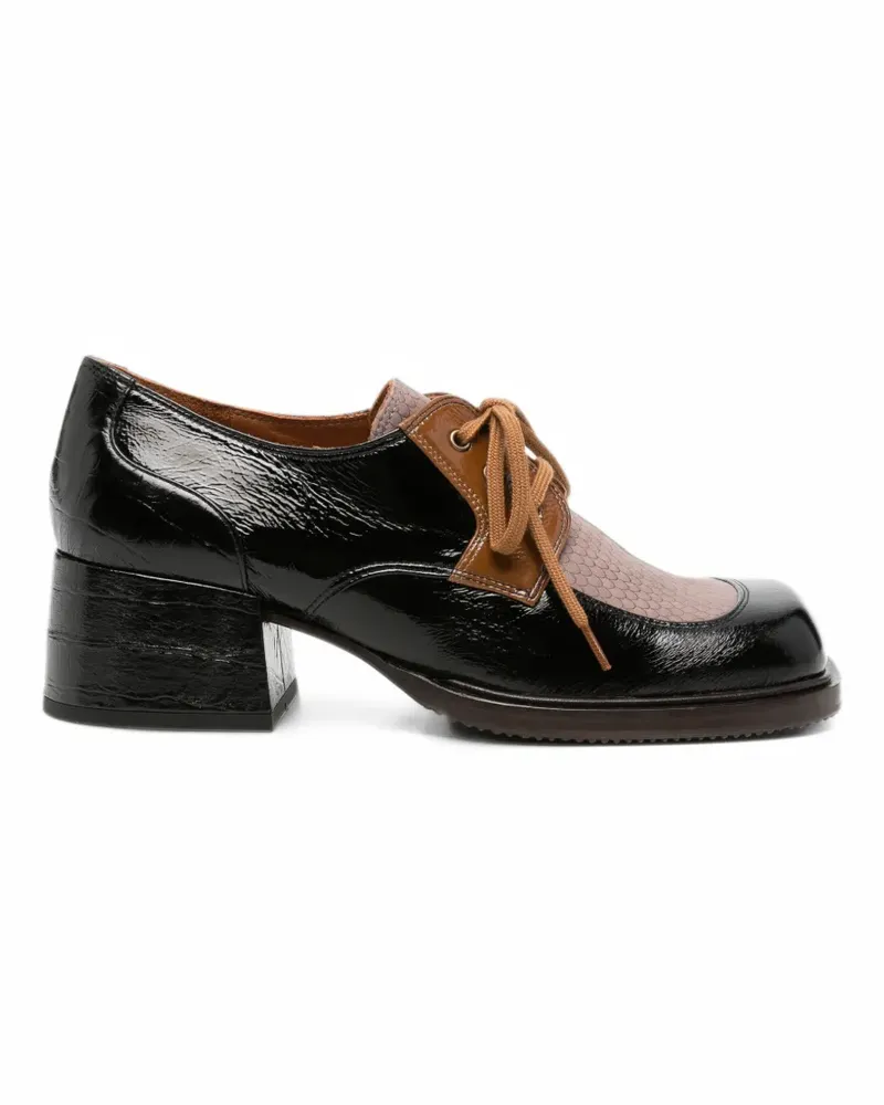 Chie Mihara Loafer mit Einsätzen und Kroko-Effekt - Schwarz Schwarz
