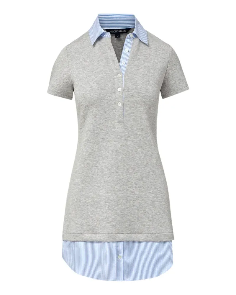Veronica Beard Kenwood striped-pattern polo-collar mini dress - Grau Grau