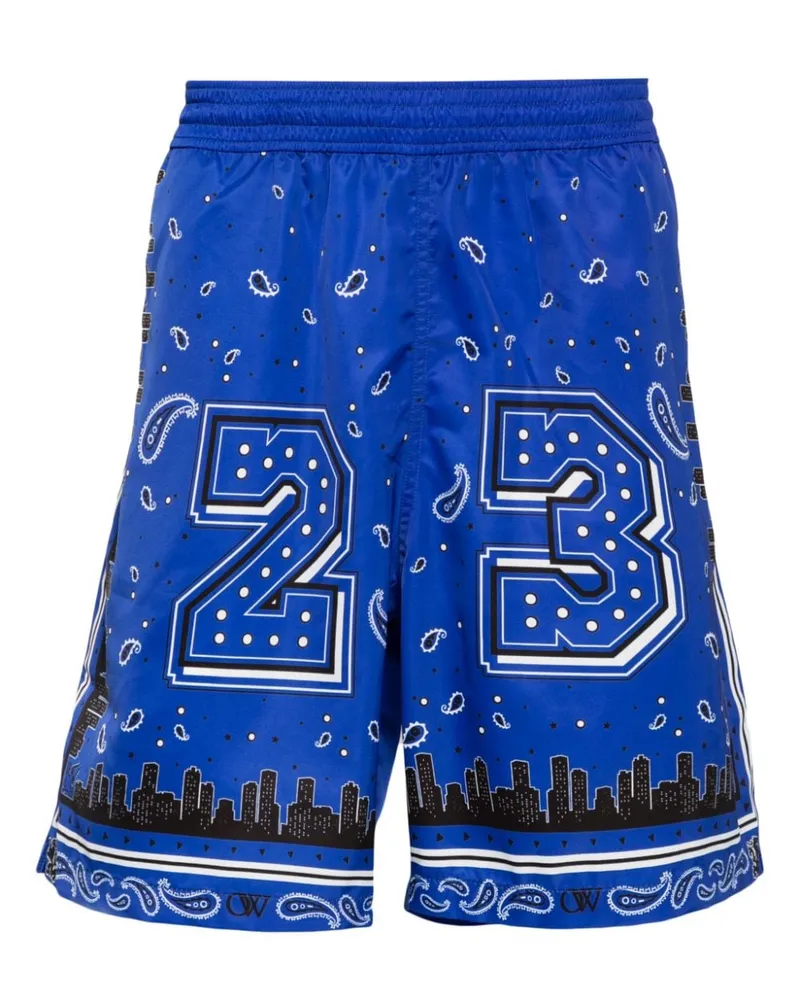 OFF-WHITE Badeshorts mit Bandana-Print - Blau Blau