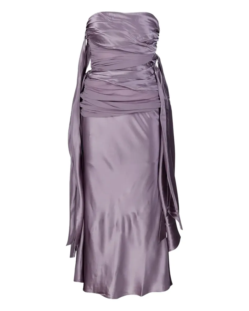 Christopher Esber Drapiertes Midikleid aus Seide - Violett Violett