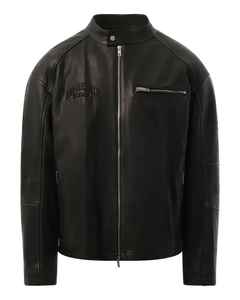 REPRESENT belstaff Cafe Racer embroidered biker jacket - Schwarz Schwarz