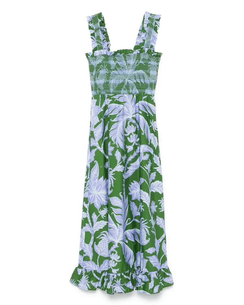 FARM Rio Tropical Swing Midikleid - Grün Grün