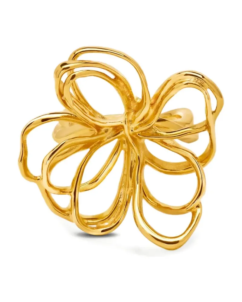 Oscar de la Renta Ring mit Garnblume - Gold Gold