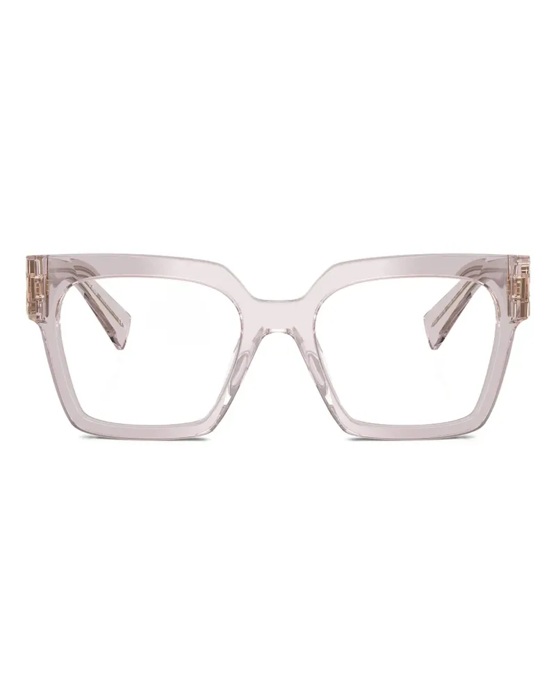 Miu Miu Eckige Brille mit Logo-Detail - Rosa Rosa