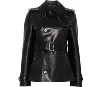 Klassische Lederjacke - Schwarz