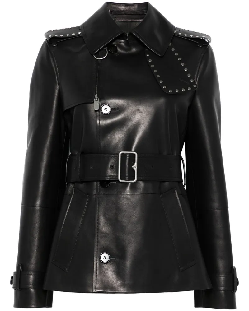 Burberry Klassische Lederjacke - Schwarz Schwarz