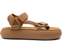 Flatform-Sandalen mit Riemen - Braun