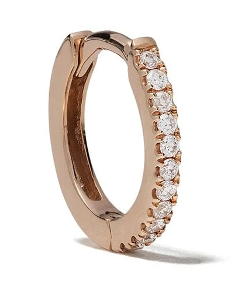 WHITE BIRD 18kt 'Margot' Rotgoldcreole mit einem Diamanten - Rosa Rosa