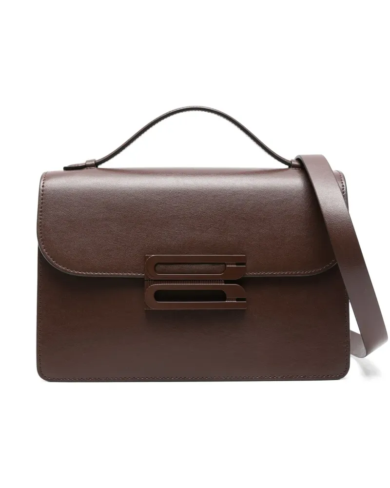 Victoria Beckham Dorian Schultertasche aus Leder - Braun Braun