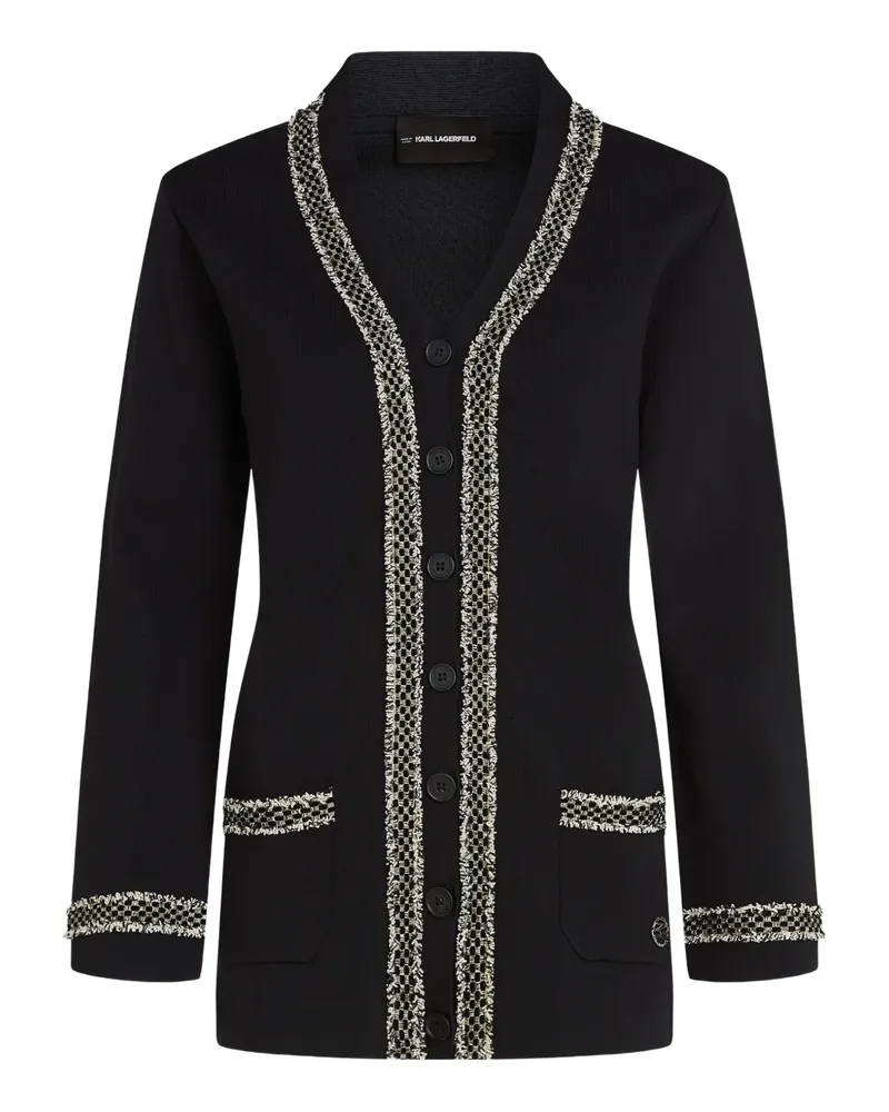 Karl Lagerfeld Bouclé-Cardigan - Schwarz Schwarz