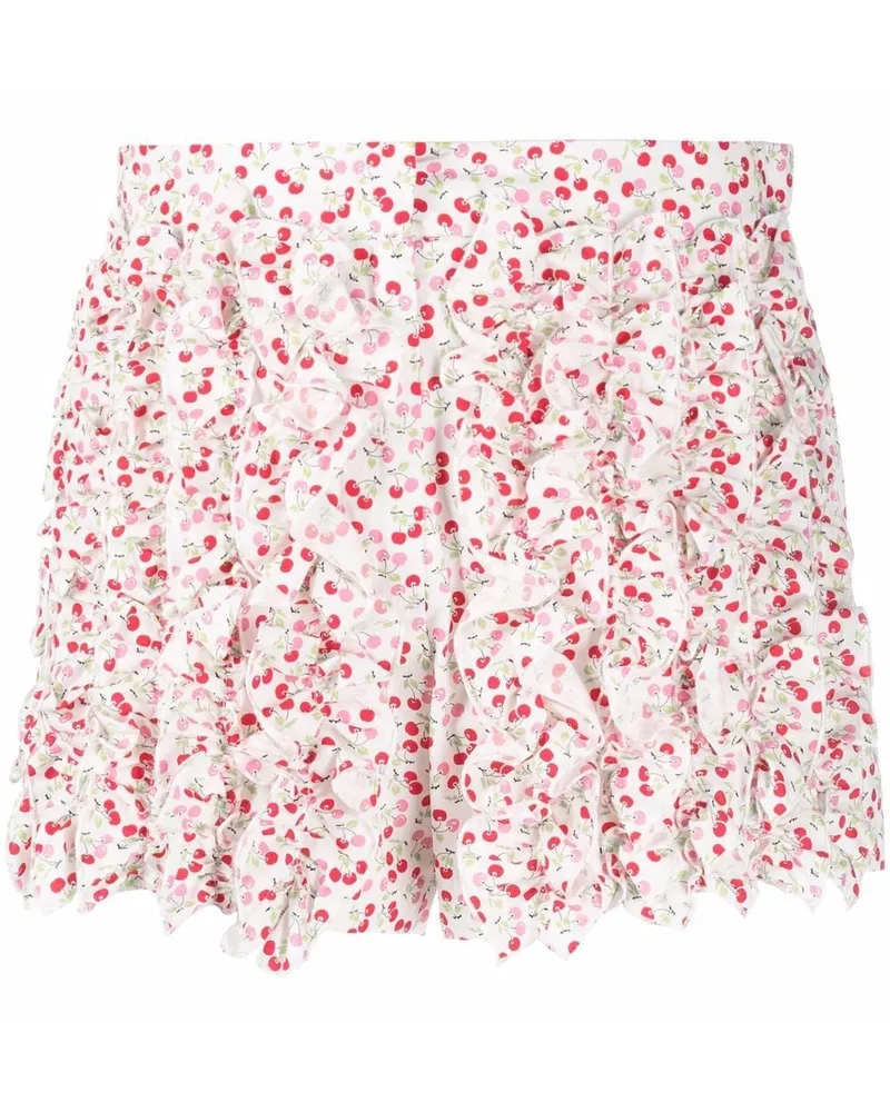 MSGM Mini Shorts mit Kirschen-Print Weiß