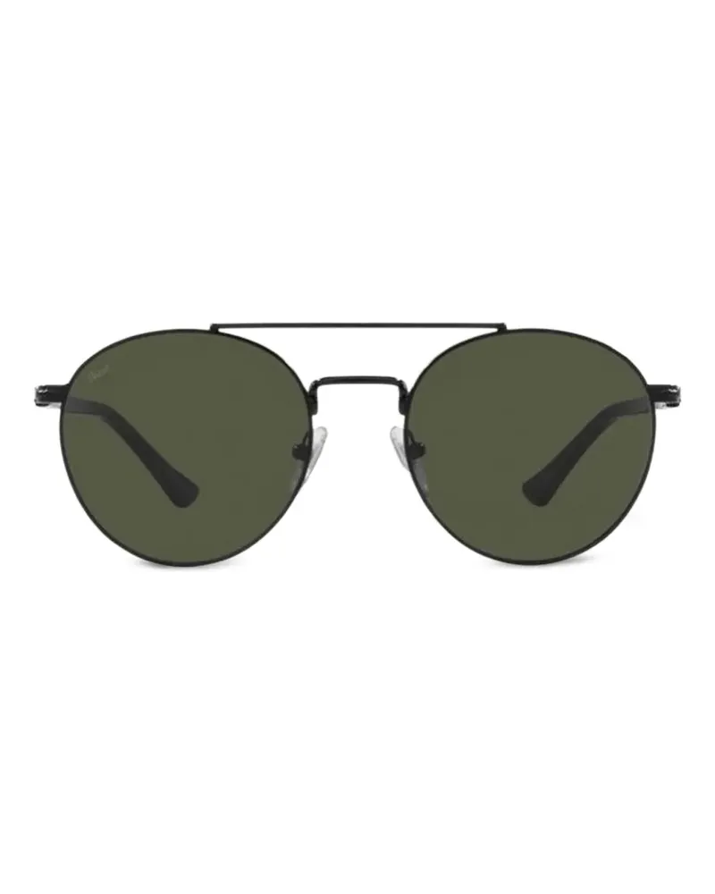 Persol Sonnenbrille mit rundem Gestell - Schwarz Schwarz