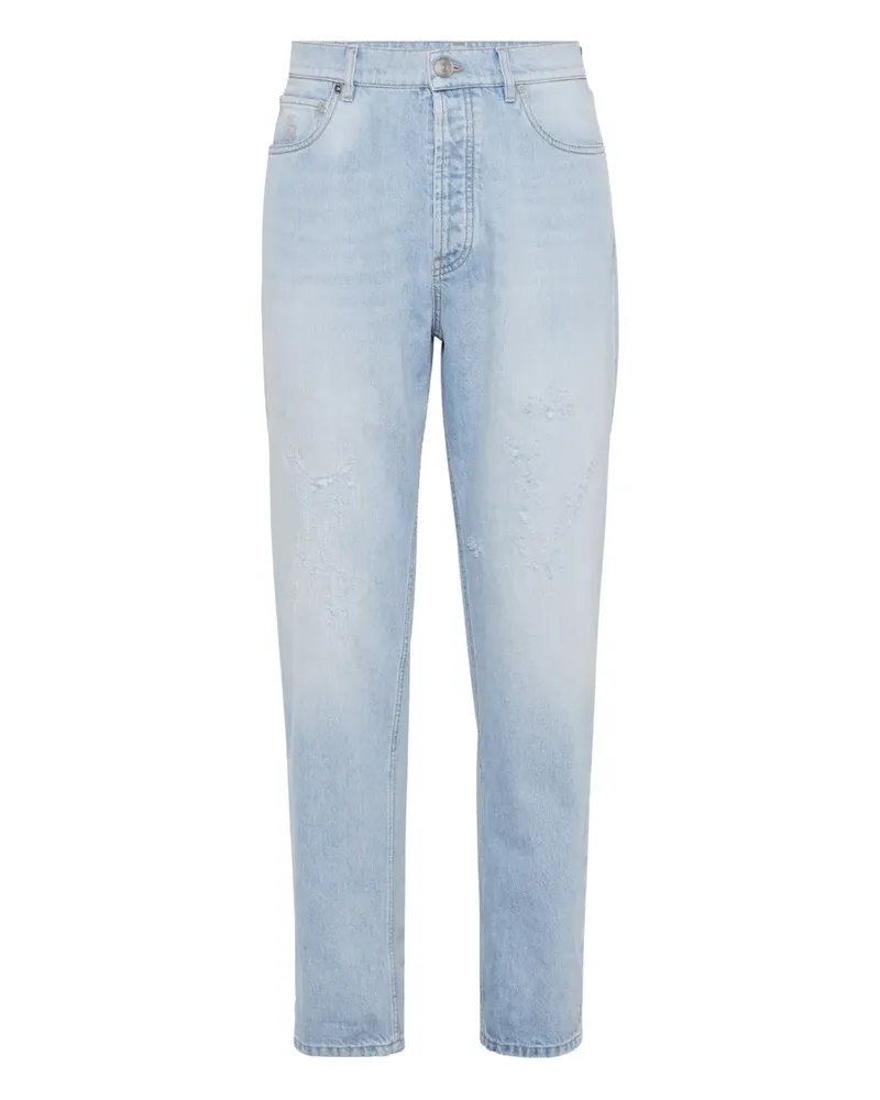 Brunello Cucinelli Jeans im Distressed-Look - Blau Blau
