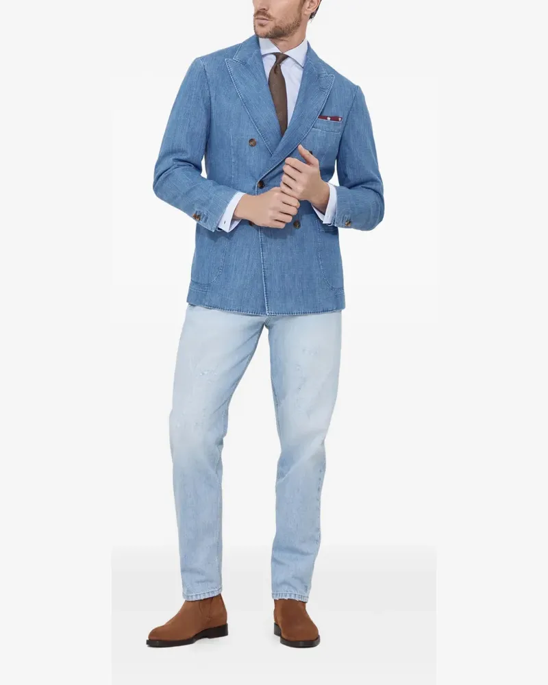 Brunello Cucinelli Jeans im Distressed-Look - Blau Blau