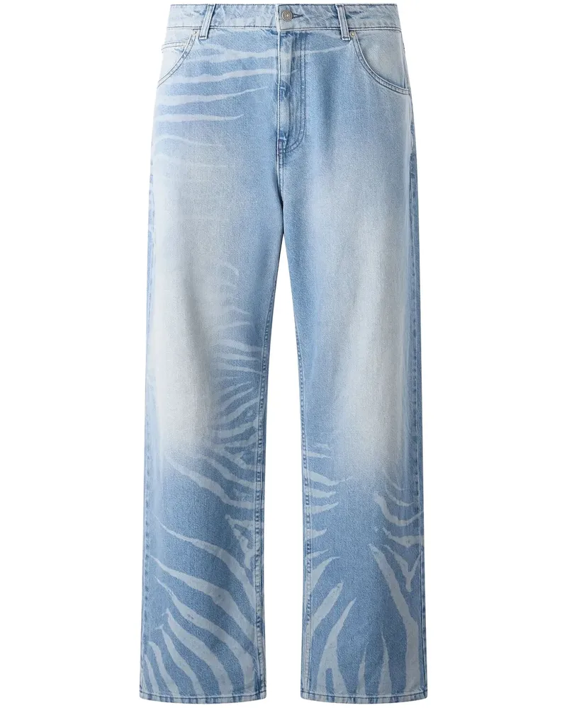 Roberto Cavalli Jeans mit Zebramuster - Blau Blau