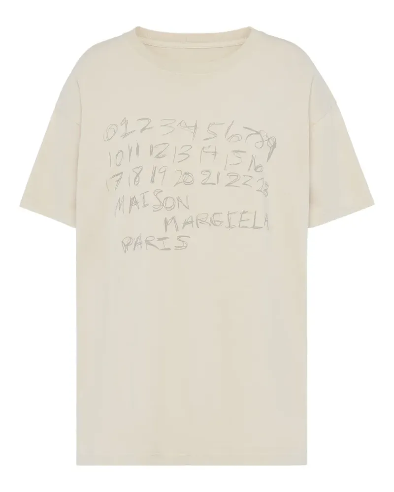 Maison Margiela T-Shirt mit Nummern-Print - Nude Nude