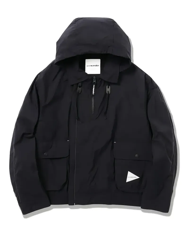 and wander Wasserabweisende Kapuzenjacke - Schwarz Schwarz