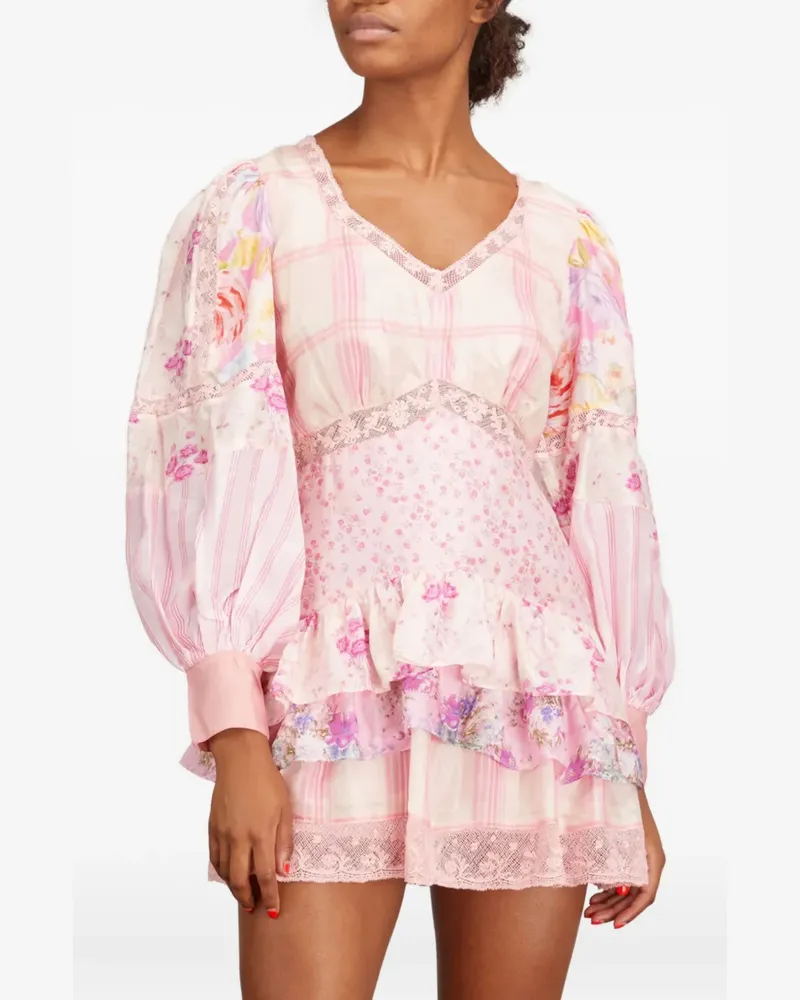 LoveShackFancy Sienne ruffled mini dress - Rosa Rosa