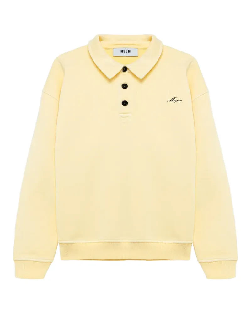 MSGM Poloshirt mit Logo-Stickerei - Gelb Gelb