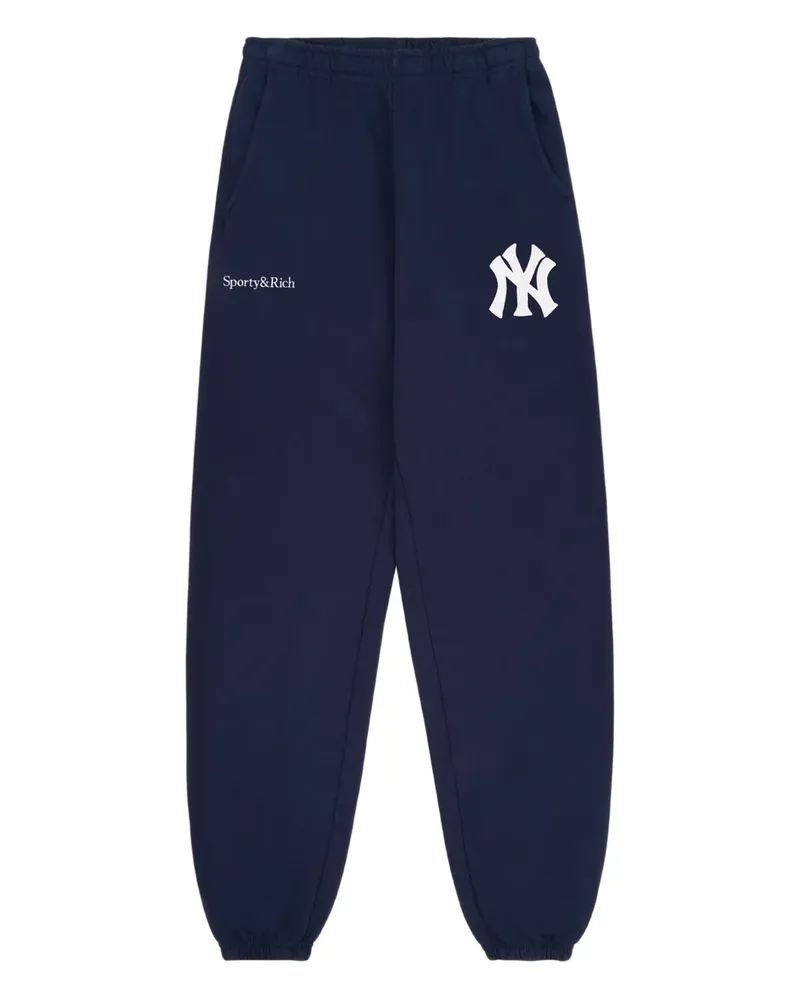 SPORTY & RICH Jogginghose mit Logo-Stickerei - Blau Blau