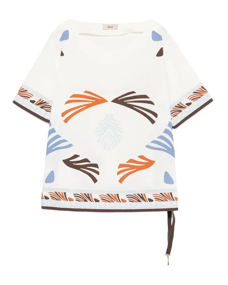 Herno patterned cotton blouse - Weiß Weiß