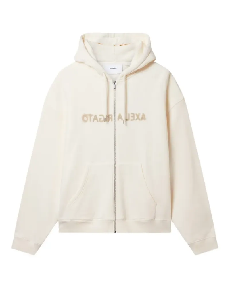 Axel Arigato Rhys logo-embroidered zip-up hoodie - Nude Nude