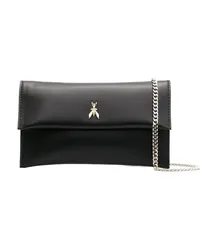 Patrizia Pepe Clutch mit Logo-Schild Schwarz