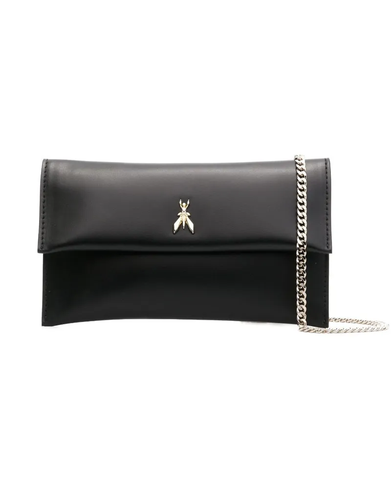 Patrizia Pepe Clutch mit Logo-Schild Schwarz