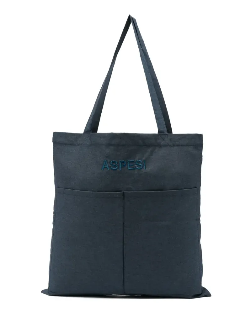 ASPESI Shopper mit Stickerei - Blau Blau