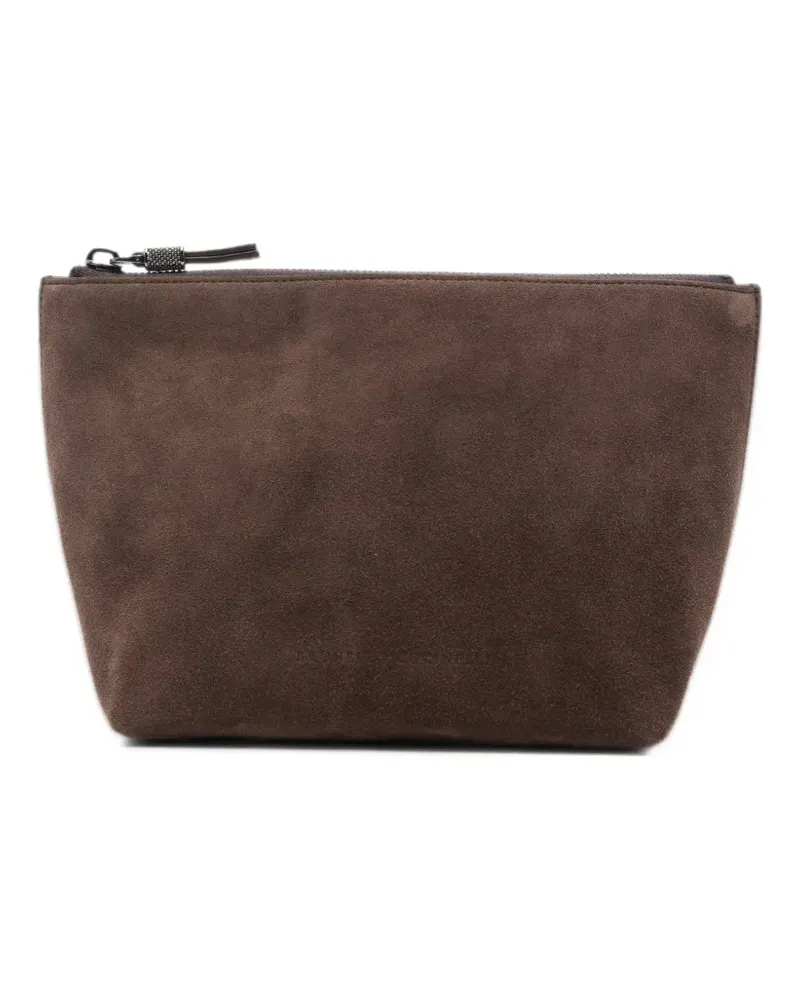 Brunello Cucinelli suede make-up bag - Braun Braun