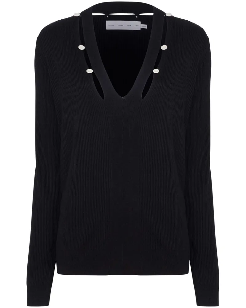 Proenza Schouler Elsie gerippter Pullover - Schwarz Schwarz