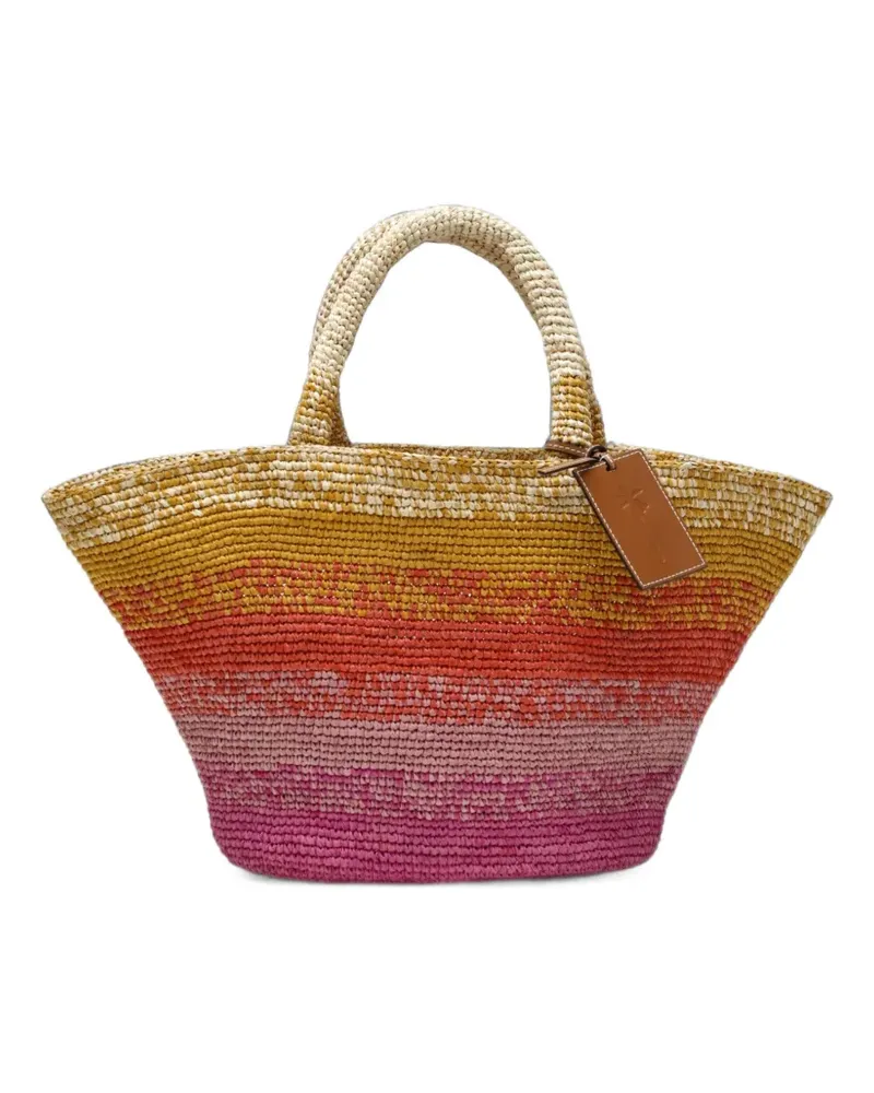 Manebí Sunset Glow Panier raffia tote bag - Orange Orange