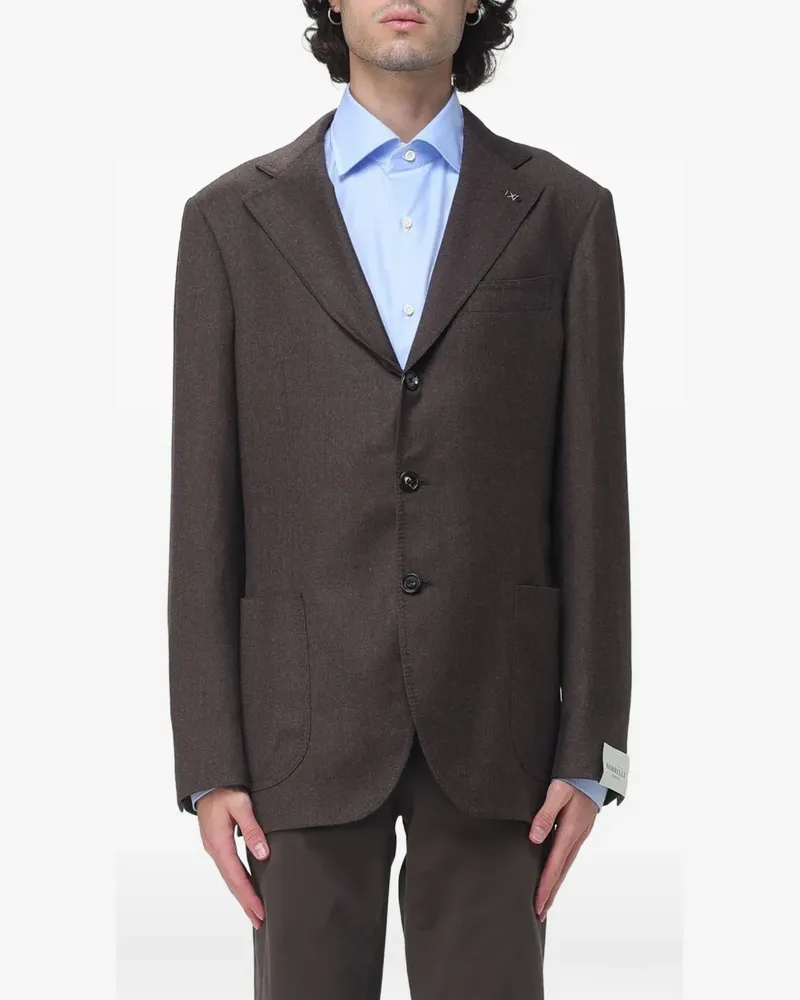 Luigi Borrelli wool single-breasted blazer - Braun Braun