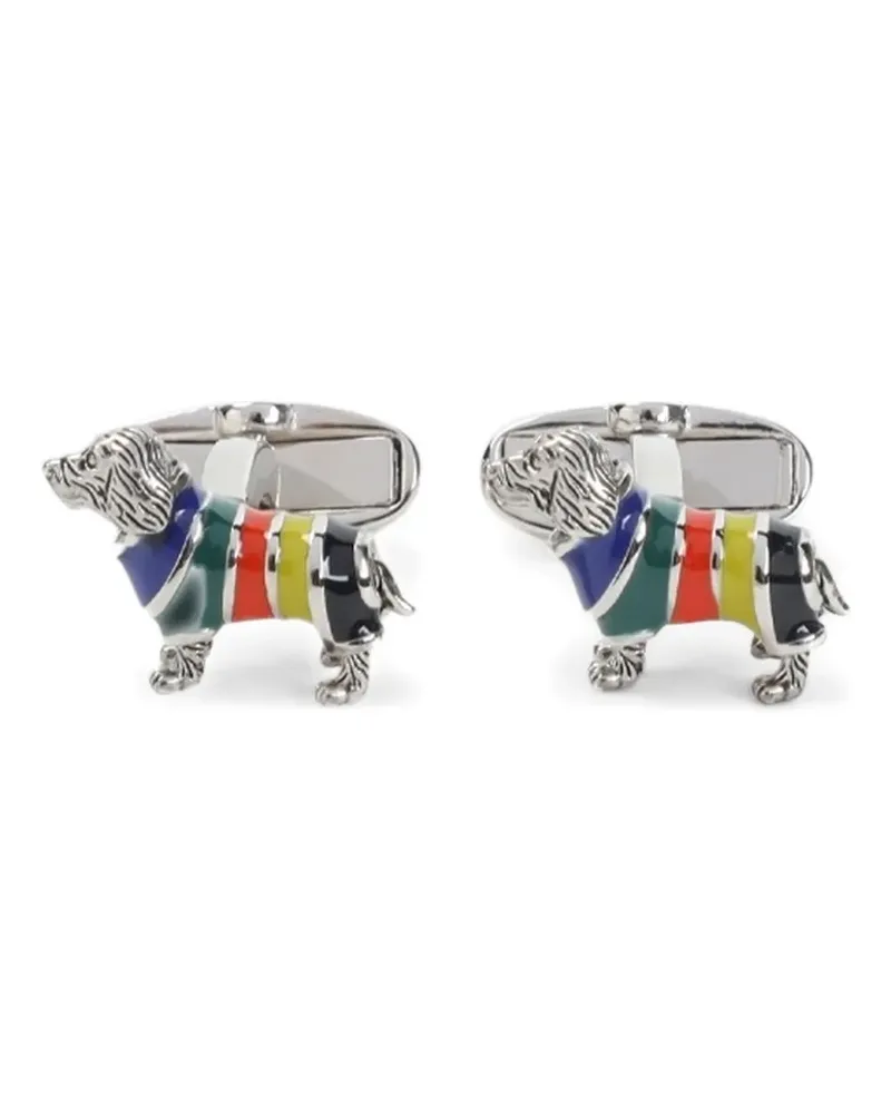 Paul Smith Dog in Jumper logo-embossed cufflinks - Silber Silber