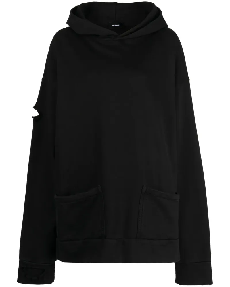 WE 11 DONE Hoodie mit Logo-Print - Schwarz Schwarz